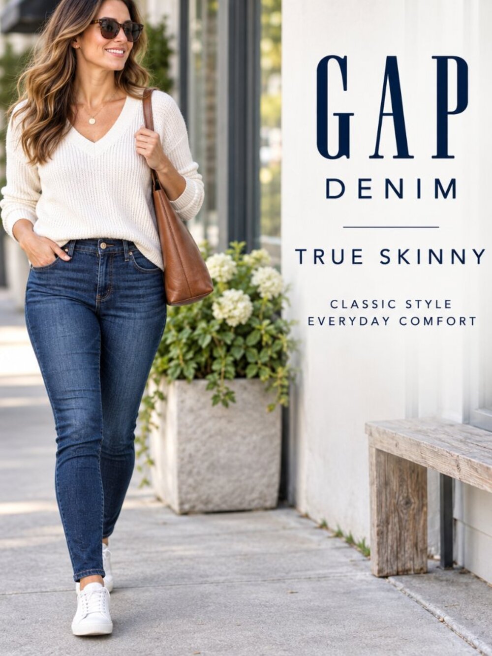 GAP True Skinny Denim 31L Dark Wash Stretch Jeans